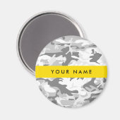 Winter Snow Gray Camouflage Ihr Name personalisier Magnet (Vorderseite/Rückseite)