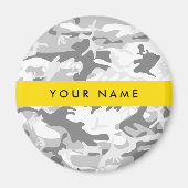 Winter Snow Gray Camouflage Ihr Name personalisier Magnet (Vorne)