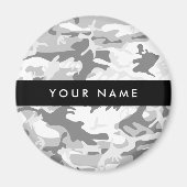 Winter Snow Gray Camouflage Ihr Name personalisier Magnet (Vorne)