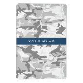 Winter Snow Gray Camouflage Ihr Name personalisier Mini Klemmbrett (Rückseite)