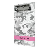 Winter Snow Gray Camouflage Ihr Name personalisier Mini Klemmbrett (Gewinkelt2)
