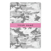 Winter Snow Gray Camouflage Ihr Name personalisier Mini Klemmbrett (Rückseite)