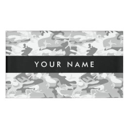 Winter Snow Gray Camouflage Ihr Name personalisier Namenschild