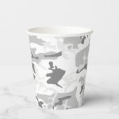 Winter Snow Gray Camouflage Ihr Name personalisier Pappbecher (Rückseite)