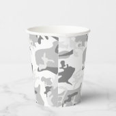 Winter Snow Gray Camouflage Ihr Name personalisier Pappbecher (Rechts)
