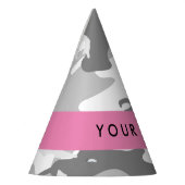 Winter Snow Gray Camouflage Ihr Name personalisier Partyhütchen (Links)