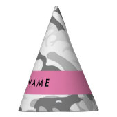 Winter Snow Gray Camouflage Ihr Name personalisier Partyhütchen (Rechts)
