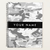 Winter Snow Gray Camouflage Ihr Name personalisier Planer (Vorderseite)