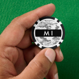 Winter Snow Gray Camouflage Ihr Name personalisier Pokerchips
