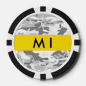 Winter Snow Gray Camouflage Ihr Name personalisier Pokerchips (Vorderseite)