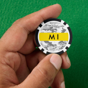 Winter Snow Gray Camouflage Ihr Name personalisier Pokerchips