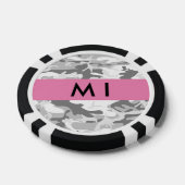 Winter Snow Gray Camouflage Ihr Name personalisier Pokerchips (Einzeln)