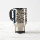 Winter Snow Gray Camouflage Ihr Name personalisier Reisebecher (Vorderseite Links)
