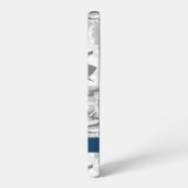 Winter Snow Gray Camouflage Ihr Name personalisier Samsung Galaxy Hülle (Linke Seite)