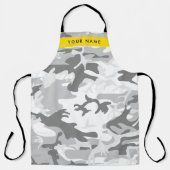 Winter Snow Gray Camouflage Ihr Name personalisier Schürze (Vorderseite)