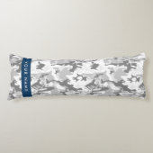 Winter Snow Gray Camouflage Ihr Name personalisier Seitenschläferkissen (Vorderseite)