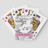 Winter Snow Gray Camouflage Ihr Name personalisier Spielkarten (Rückseite)