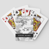 Winter Snow Gray Camouflage Ihr Name personalisier Spielkarten (Rückseite)