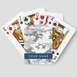 Winter Snow Gray Camouflage Ihr Name personalisier Spielkarten