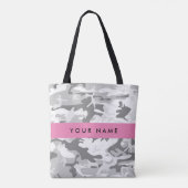Winter Snow Gray Camouflage Ihr Name personalisier Tasche (Rückseite)