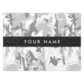 Winter Snow Gray Camouflage Ihr Name personalisier Tischdecke (Vorderseite (Horizontal))