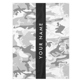 Winter Snow Gray Camouflage Ihr Name personalisier Tischdecke