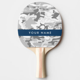 Winter Snow Gray Camouflage Ihr Name personalisier Tischtennis Schläger