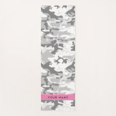 Winter Snow Gray Camouflage Ihr Name personalisier Yogamatte (Vorderseite)