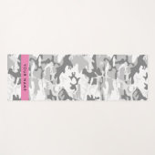 Winter Snow Gray Camouflage Ihr Name personalisier Yogamatte (Vorderseite (Horizontal))