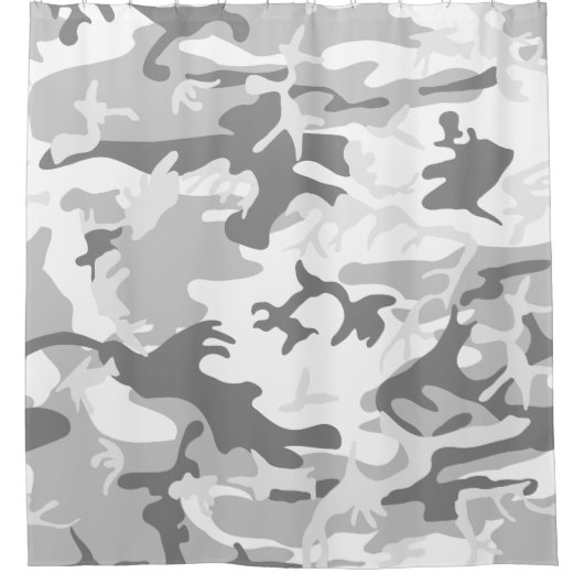 Winter Snow Gray Camouflage, Militär, Armee Duschvorhang (Vorderseite)