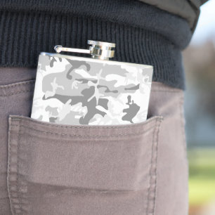 Winter Snow Gray Camouflage, Militär, Armee Flachmann