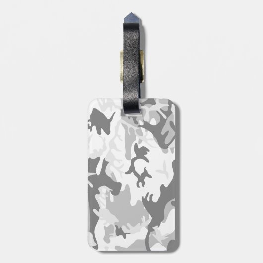 Winter Snow Gray Camouflage, Militär, Armee Gepäckanhänger (Rückseite vertikal)