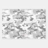 Winter Snow Gray Camouflage, Militär, Armee Geschenkpapier Set (Vorderseite)