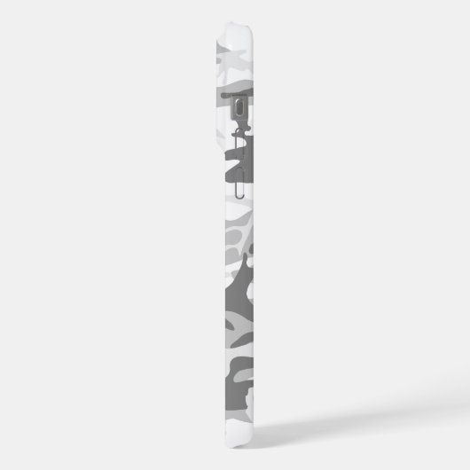 Winter Snow Gray Camouflage, Militär, Armee iPhone Hülle (Linke Seite)