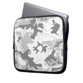 Winter Snow Gray Camouflage, Militär, Armee Laptopschutzhülle (Vorderseite Links)