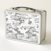 Winter Snow Gray Camouflage, Militär, Armee Metall Brotdose (Rückseite)