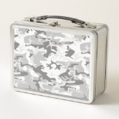 Winter Snow Gray Camouflage, Militär, Armee Metall Brotdose (Vorderseite)