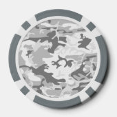 Winter Snow Gray Camouflage, Militär, Armee Pokerchips (Rückseite)