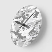 Winter Snow Gray Camouflage, Militär, Armee Runde Wanduhr (Winkel)
