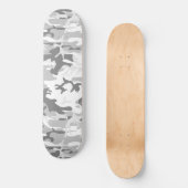 Winter Snow Gray Camouflage, Militär, Armee Skateboard (Vorderseite)