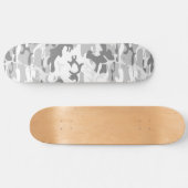 Winter Snow Gray Camouflage, Militär, Armee Skateboard (Horizontal)