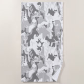 Winter Snow Gray Camouflage, Militär, Armee Strandtuch (Vorderseite)