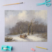 Winter Snow Horse Sleigh Ride Woods Tissue Paper Seidenpapier (Basteln)