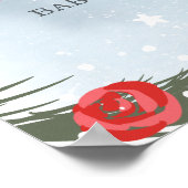 Winter snow ice Christmas baby shower welcome Poster (Ecke)