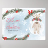 Winter snow ice Christmas baby shower welcome Poster (Vorne)