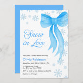 Winter Snow in Love Snowflakes Bridal Shower Einladung (Vorne/Hinten)