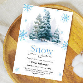 Winter Snow in Love Snowflakes Bridal Shower  Einladung