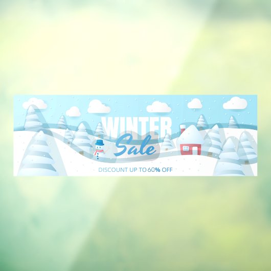 Winter Snow Ladenszene bis zu 10 % günstiger gesta Fensteraufkleber (Blatt 3)