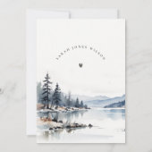 Winter Snow Mountain Lake Landschaft Babydusche Einladung (Rückseite)