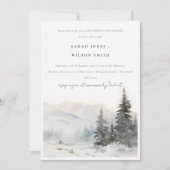 Winter Snow Mountain Landscape Wedding Anniversary Einladung (Vorderseite)